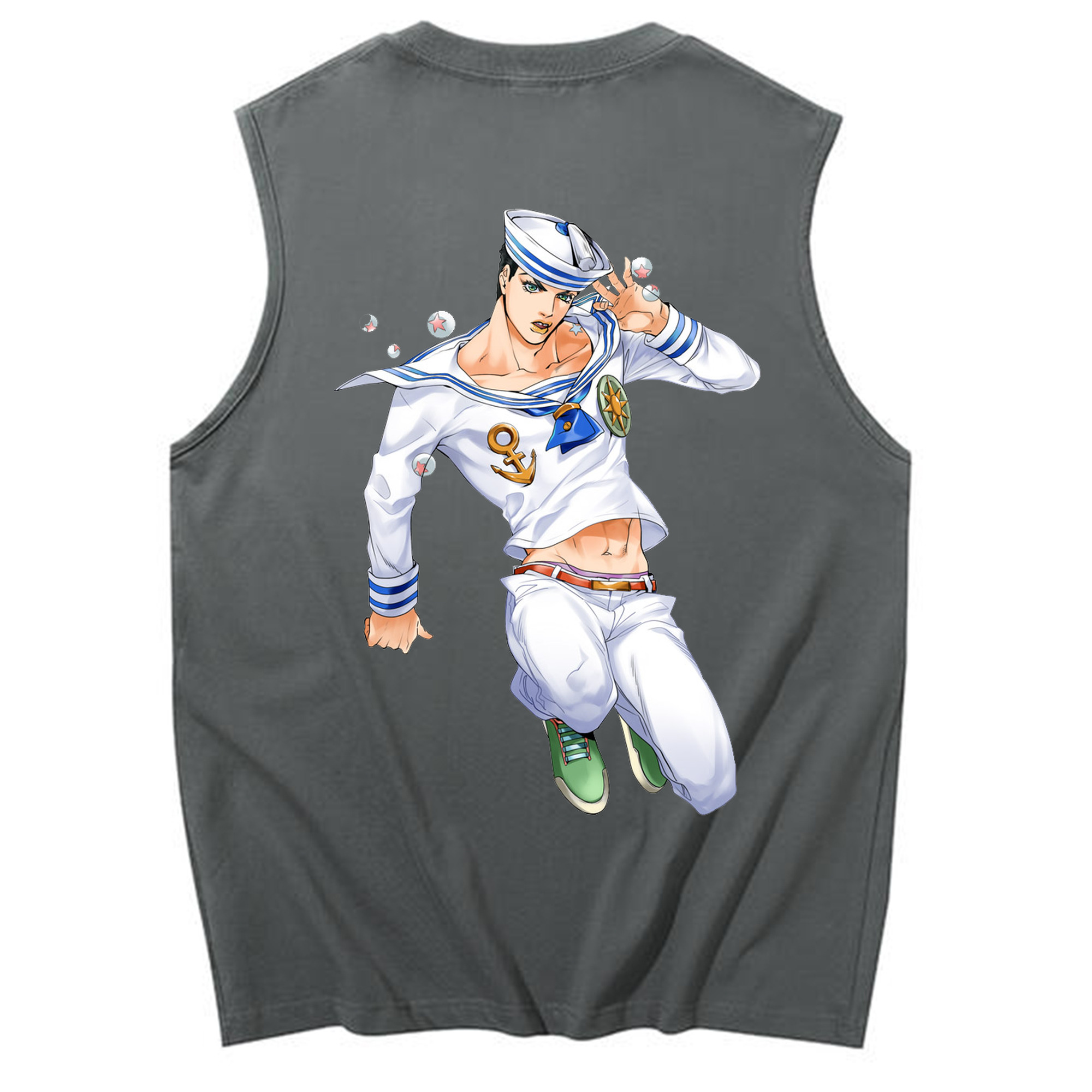 （画像用） ジョジョの奇妙な冒険 東方定助 JoJo's Bizarre Adventure Higashikata Josuke コットン100％タンクトップ（背面プリント）